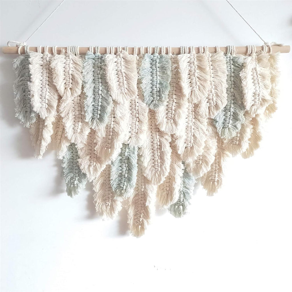 Macrame Wall Hanging Bohemian Macrame Tapestry Wall Hangings Decor,Handmade Cotton Cord Woven Tapestries Art Home Decor for Wedding Apartment Dorm (C80x55cm)