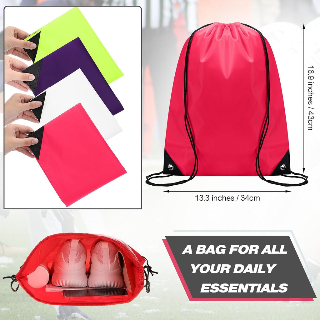 Shappy Drawstring Backpack Bulk Sports Gym Cinch Bag Polyester String Bag for Men Women(20 Colors,400 Pcs)