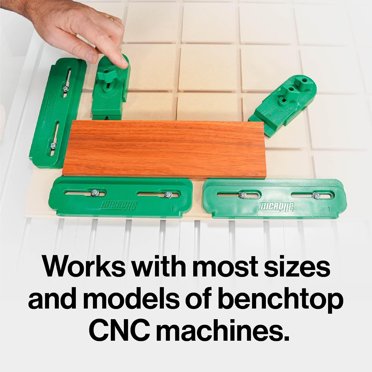 MICROJIG MatchFit CNC Clamping Kit, Workholding Hold Down Clamps for Woodworking, CN-P1234K11, 11 Piece Set, Green