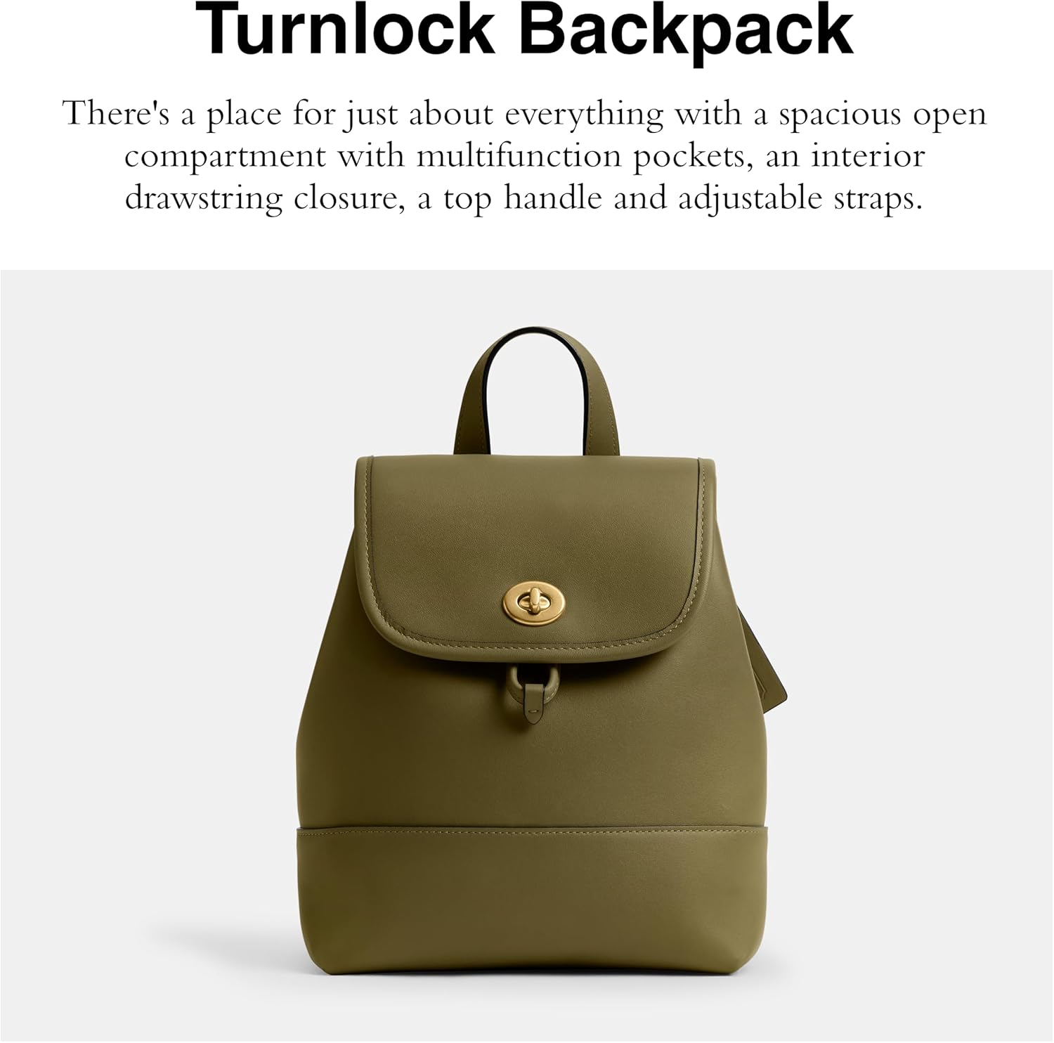 COACH The Originals Glovetanned Leather Turnlock Backpack