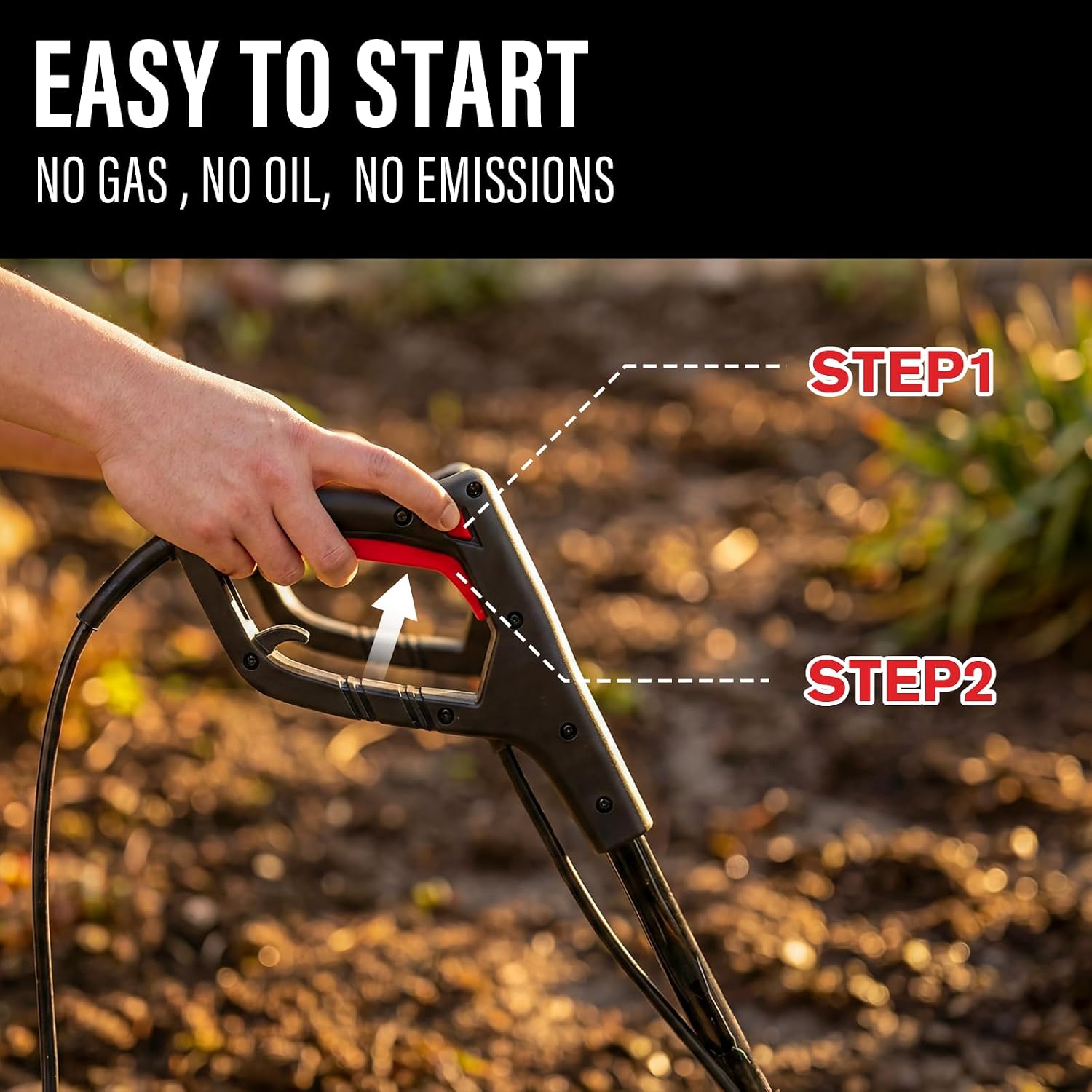MZK 16-Inch 13.5-Amp Corded Electric Tiller/Cultivator, 8-inch tillling Depth with Adjustable Wheels, Foldable Electric Rototiller for Lawn/Yard/Garden Soil Digging,TC16A08