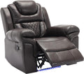 ERYE Manual Recliner Chair with LED Light Strip for Living Room, Bedroom, Manual Reclining Home Theater Seating Armchair, Faux Leather Tufted