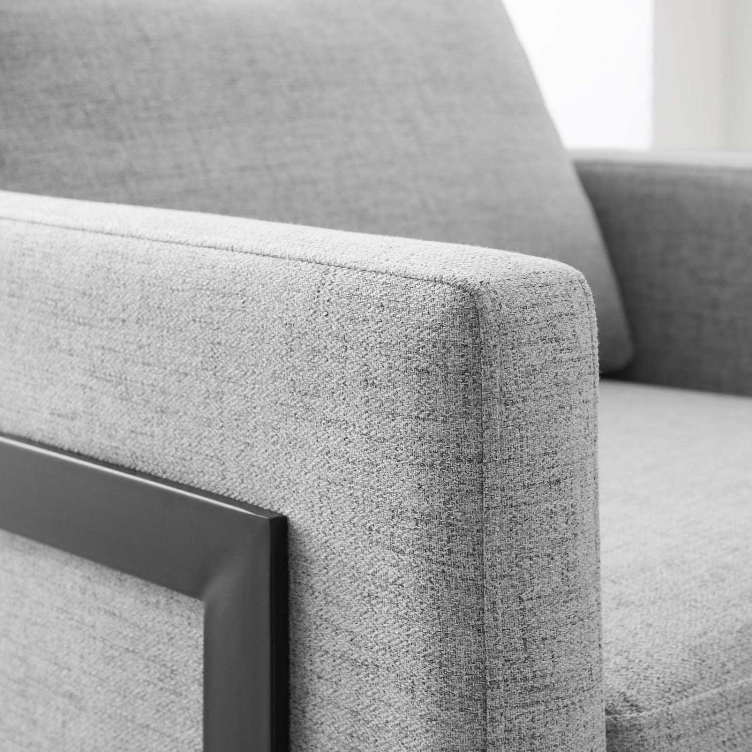 Posse Upholstered Fabric Accent Chair in Black Light Gray