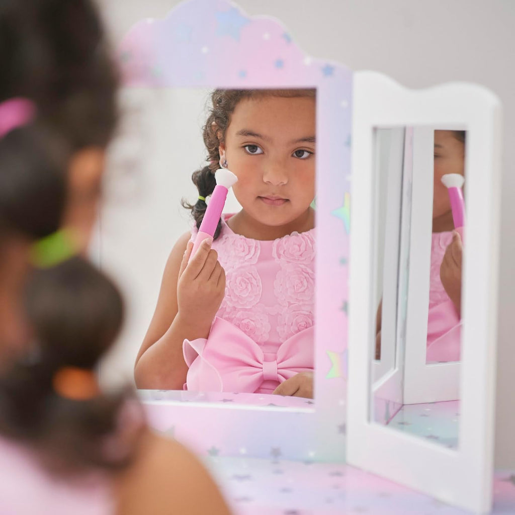 Teamson Kids - Starry Sky Print Gisele Medium Vanity - White/Lavender