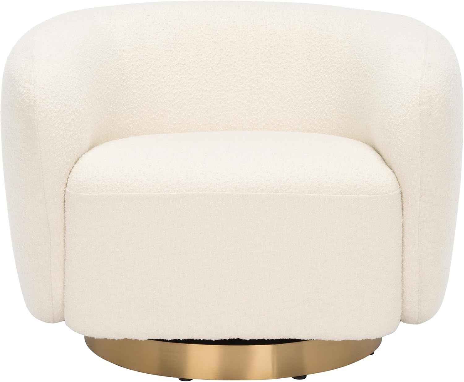 SAFAVIEH Couture Collection Bernard Ivory/Gold Boucle Swivel Accent Chair (Fully Assembled)