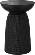 SIMPLIHOME Boyd End Table - 16 inch Wide Solid Mango Wood Round Accent Table in Black, Handcrafted Contemporary Nightstand or Lamp Stand for Living Room, Bedroom, or Family Room, Assembled