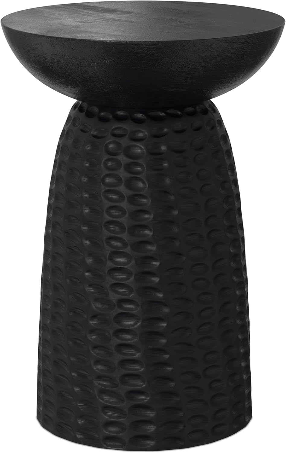 SIMPLIHOME Boyd End Table - 16 inch Wide Solid Mango Wood Round Accent Table in Black, Handcrafted Contemporary Nightstand or Lamp Stand for Living Room, Bedroom, or Family Room, Assembled