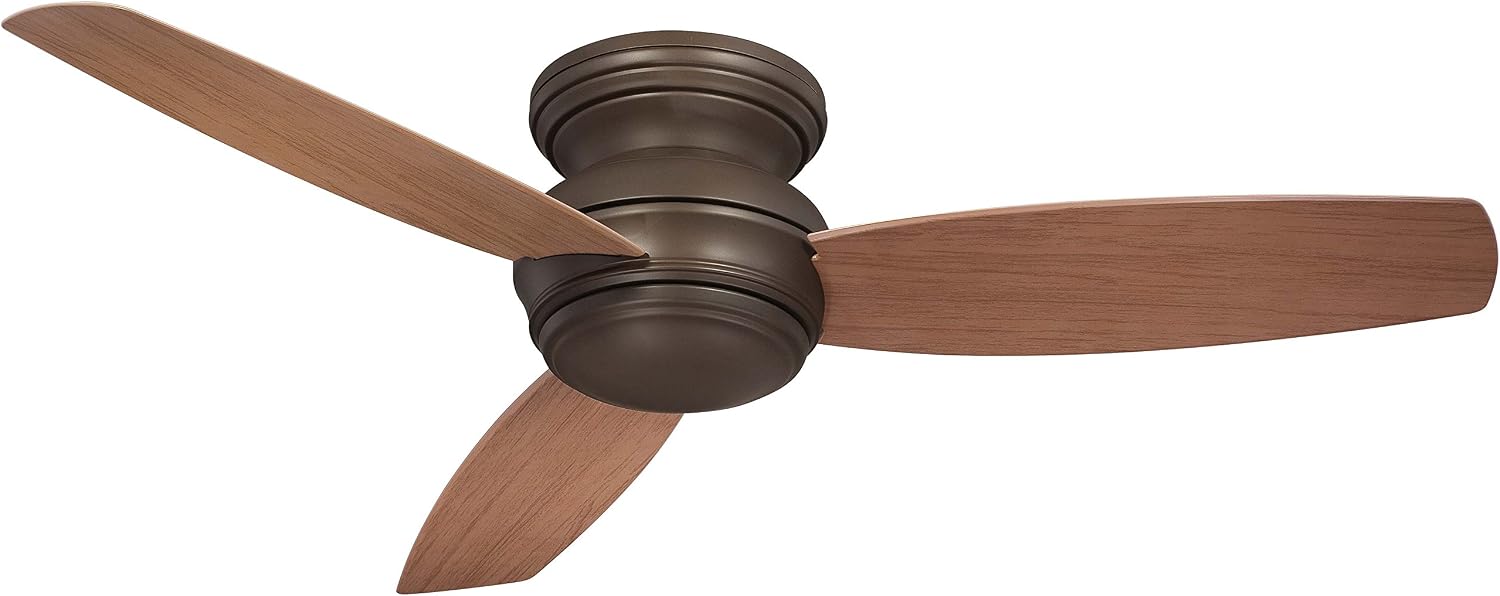 Minka-Aire F594-ORB Flush Mount, 3 Medium Maple Blades Ceiling fan with 60 watts light, Oil-rubbed Bronze