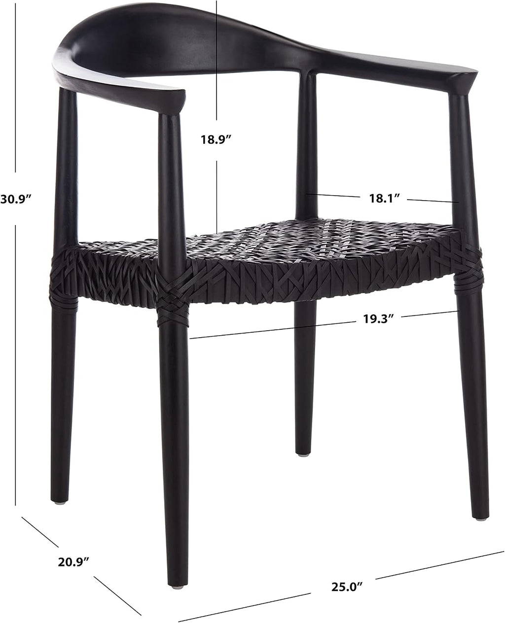 Safavieh Home Collection Juneau Leather Woven Natural and Off-White Accent Chair
