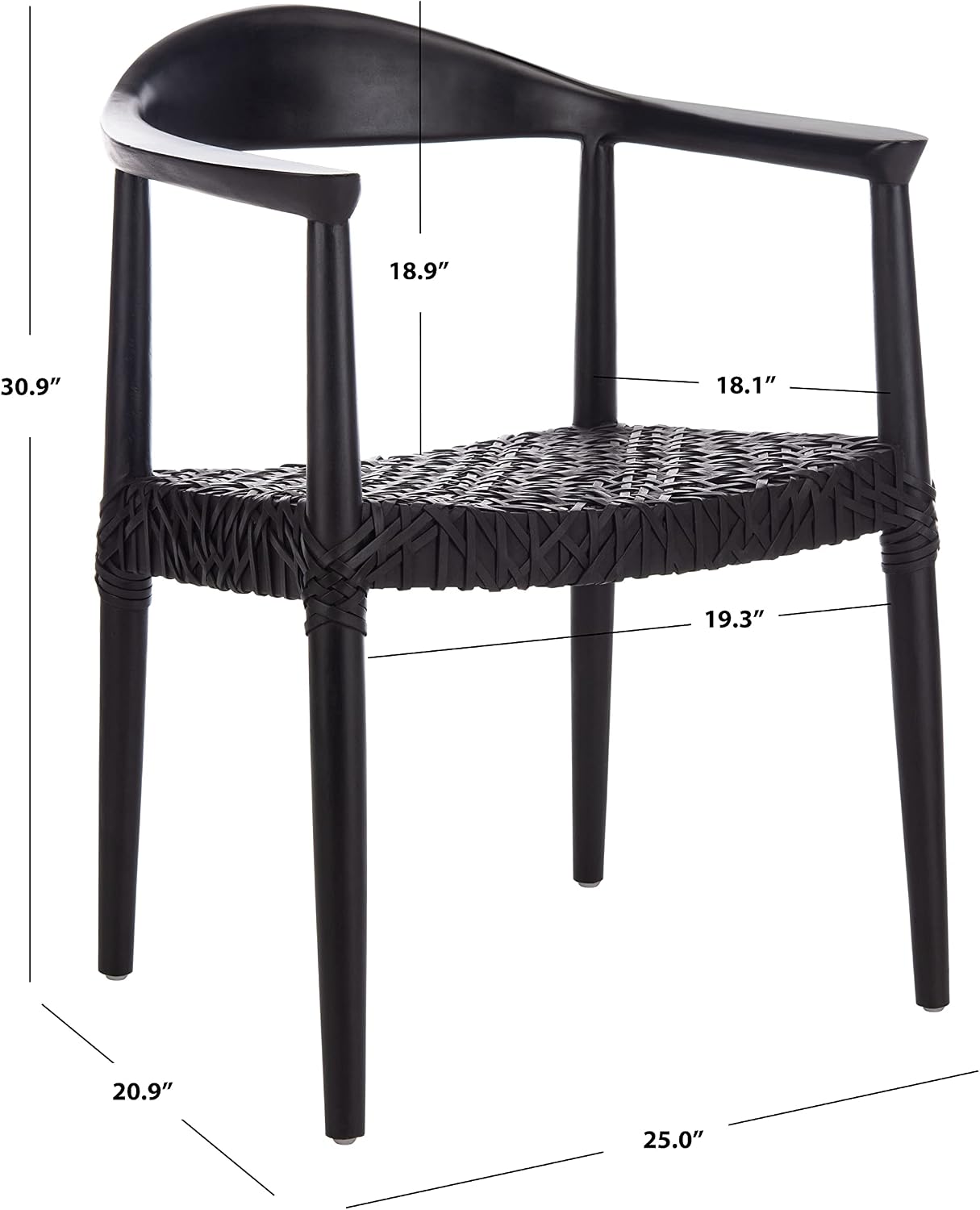 Safavieh Home Collection Juneau Leather Woven Natural and Off-White Accent Chair