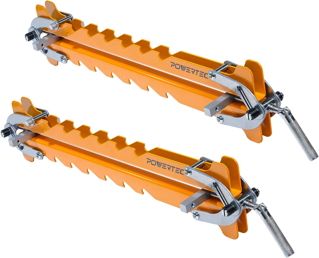 POWERTEC 16' Panel Clamps, 4-Way Pressure Cabinet Clamp Set with Storage Rack, Panel Glue-Up Clamps for Cutting Boards, Tabletops & Wood Panels (72436)