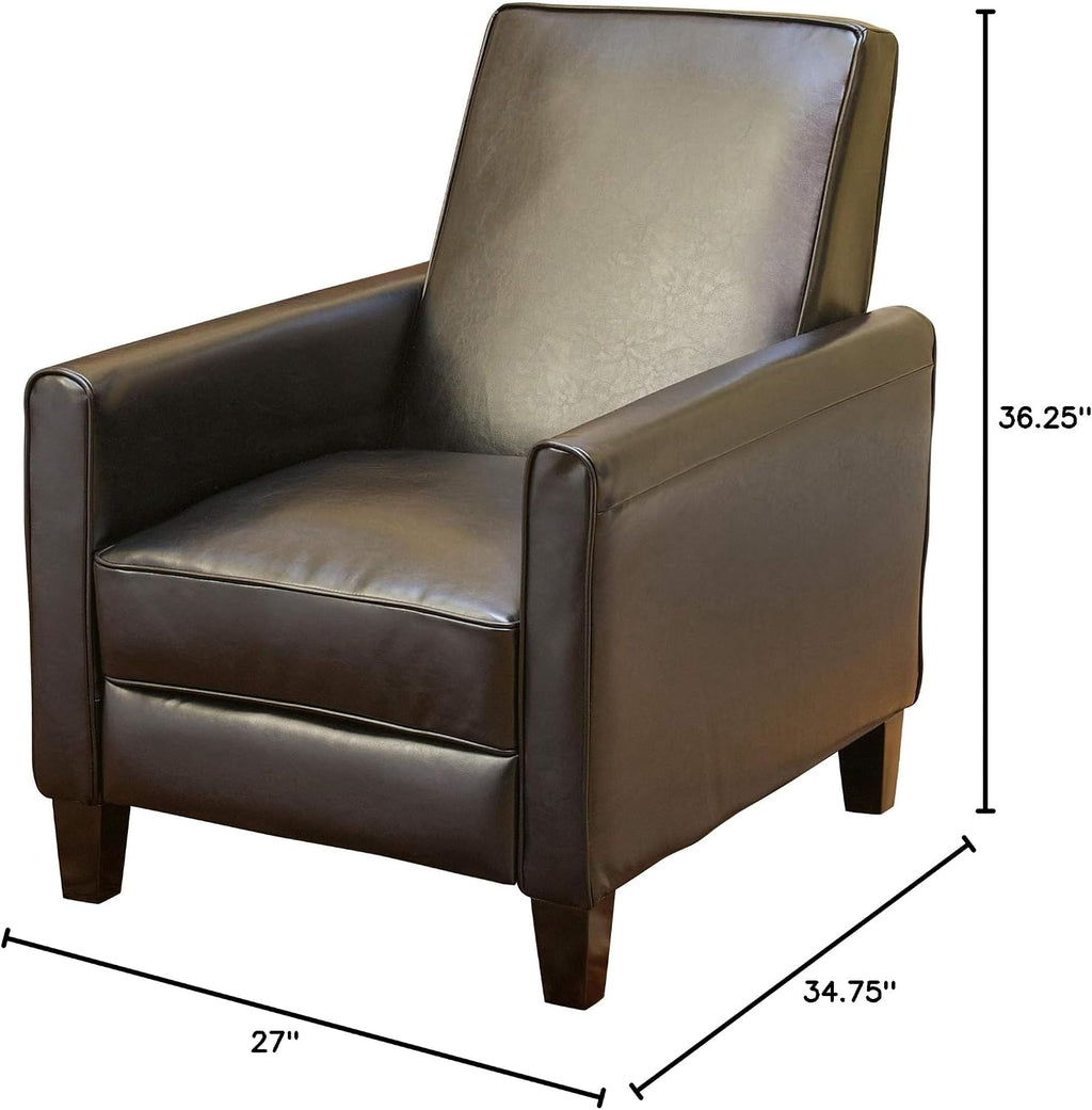 GDFStudio Lucas Space-Saving Leather Recliner | Perfect for Home or Office | Ideal Furnishing Option for Smaller Living Spaces