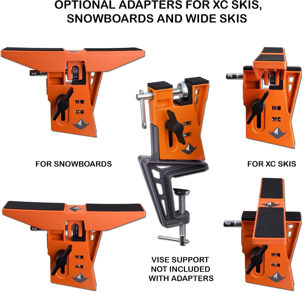 RaceWax Uni Ski Wax Tuning Kit + Metal World Cup Ski Vise + Snowboard Adapter - (ZB-5501)