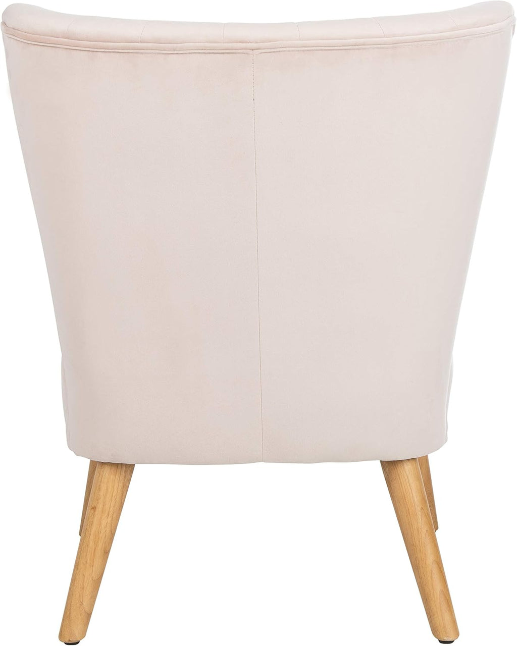 Safavieh Home June Retro Glam Blush Pink Velvet and Natural Accent Chair