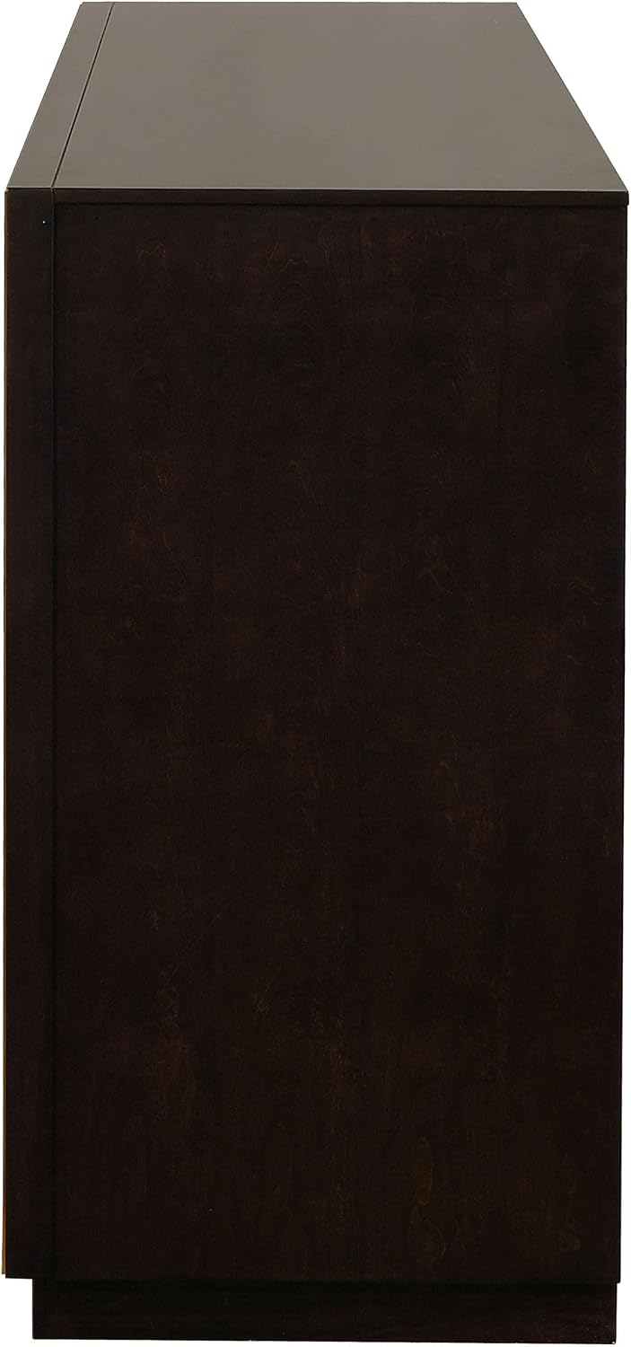Coaster Home Furnishings - Durango - Wood - 8-Drawer Dresser with Metallic Pulls, Metal Extension Glide, and Felt-Lined Top, Contemporary Style - Smoked Peppercorn - 223263