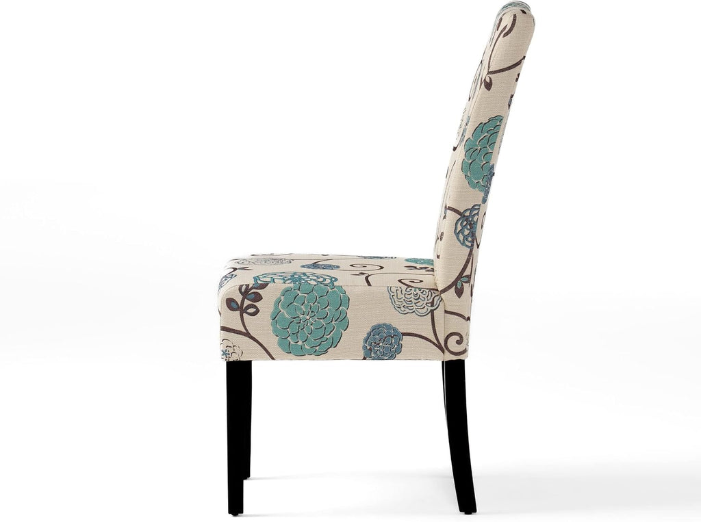 Christopher Knight Home Pertica Fabric Dining Chairs, 2-Pcs Set, Polyester White And Blue Floral