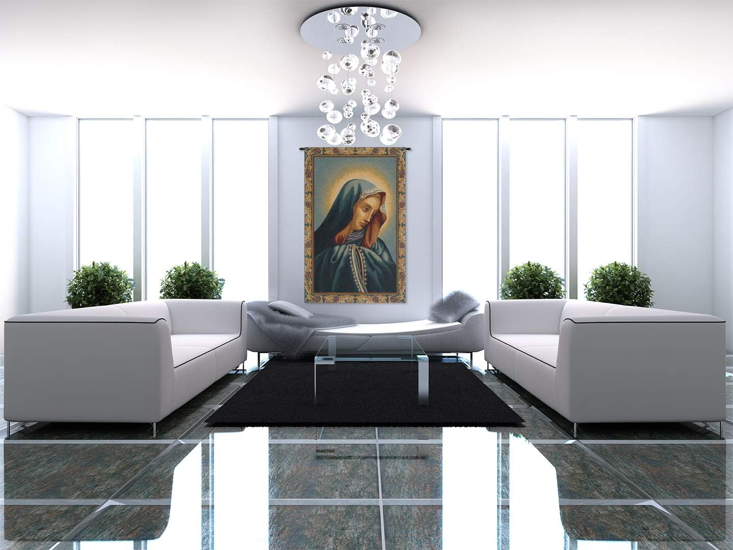 Charlotte Home Furnishings Inc. Mater Dolorosa Italian Tapestry Wall Hanging 27 X 17 Inch Viscose Cotton And Polyester Blend Wall Art Perfect For Home Decor And Wall Decor By Raphael