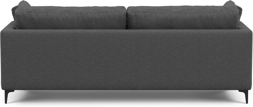 SIMPLIHOME Ava Sofa and Ottoman in 100% Recycled Polyester Performance Fabric, Pebble Grey, 90-inch-Wide 3-Seater Couch and Matching 36-inch-Wide Table Ottoman for Living Room, 2-Piece Set