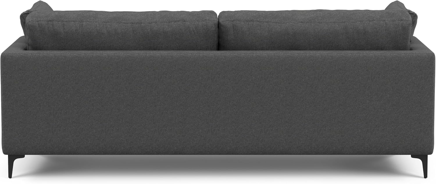 SIMPLIHOME Ava Sofa and Ottoman in 100% Recycled Polyester Performance Fabric, Pebble Grey, 90-inch-Wide 3-Seater Couch and Matching 36-inch-Wide Table Ottoman for Living Room, 2-Piece Set