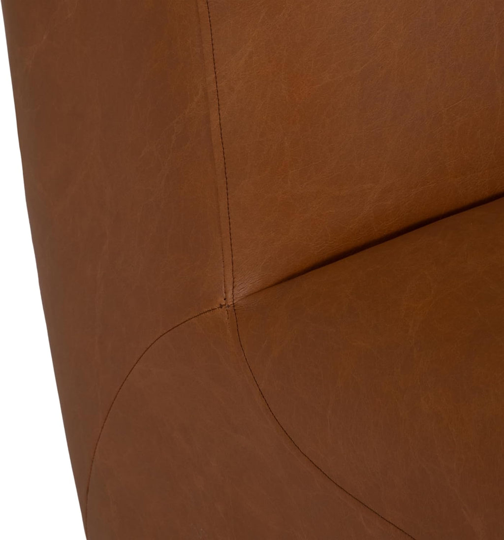 Sagebrook Home Brown Armless Accent Chair, Sturdy Wood Construction, Soft Non-Woven Fabric