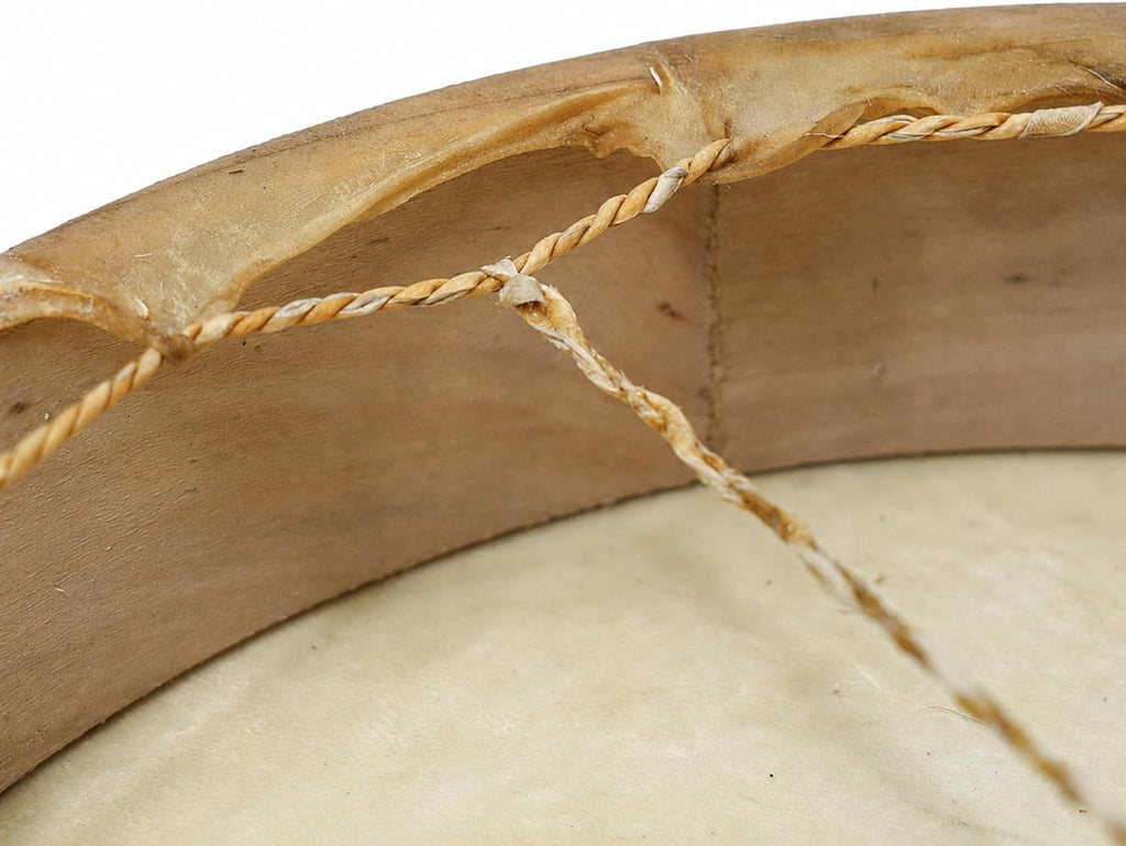 GMP Traditional Frame Drum/Bodhran with Handle, 15' Diameter | Natural Goatskin Head, Comes with Wood and Leather Mallet