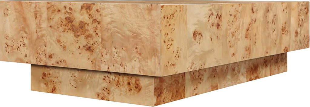 Meridian Furniture 99015Burl-CT Otto Collection Mid-Century Modern Coffee Table with Ash Burl Wood Veneer, Natural Burl Finish, 52' W x 29' D x 14' H, Natural