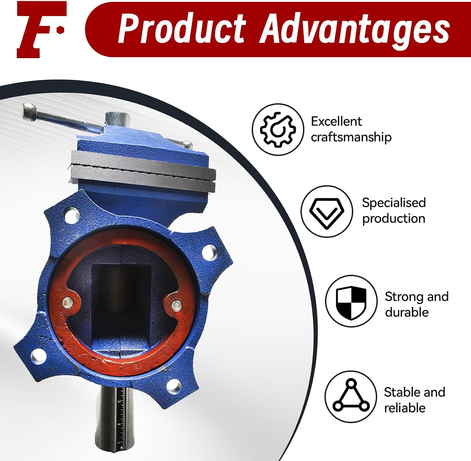 findmall Multipurpose Vise Bench Vise Heavy Duty Multi-Jaw Vise 360-Degree Rotation Clamp on Vise with Swivel Base and Head for Clamping Fixing Equipment Home or Industrial Use (6 inch)