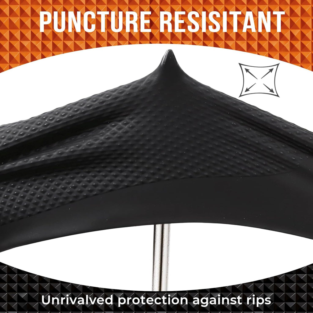 ANBOSON 10 Mil Nitrile Disposable Gloves Heavy Duty Mechanic Gloves Raised Diamond Texture Thick (Black of 1000, X-Large)
