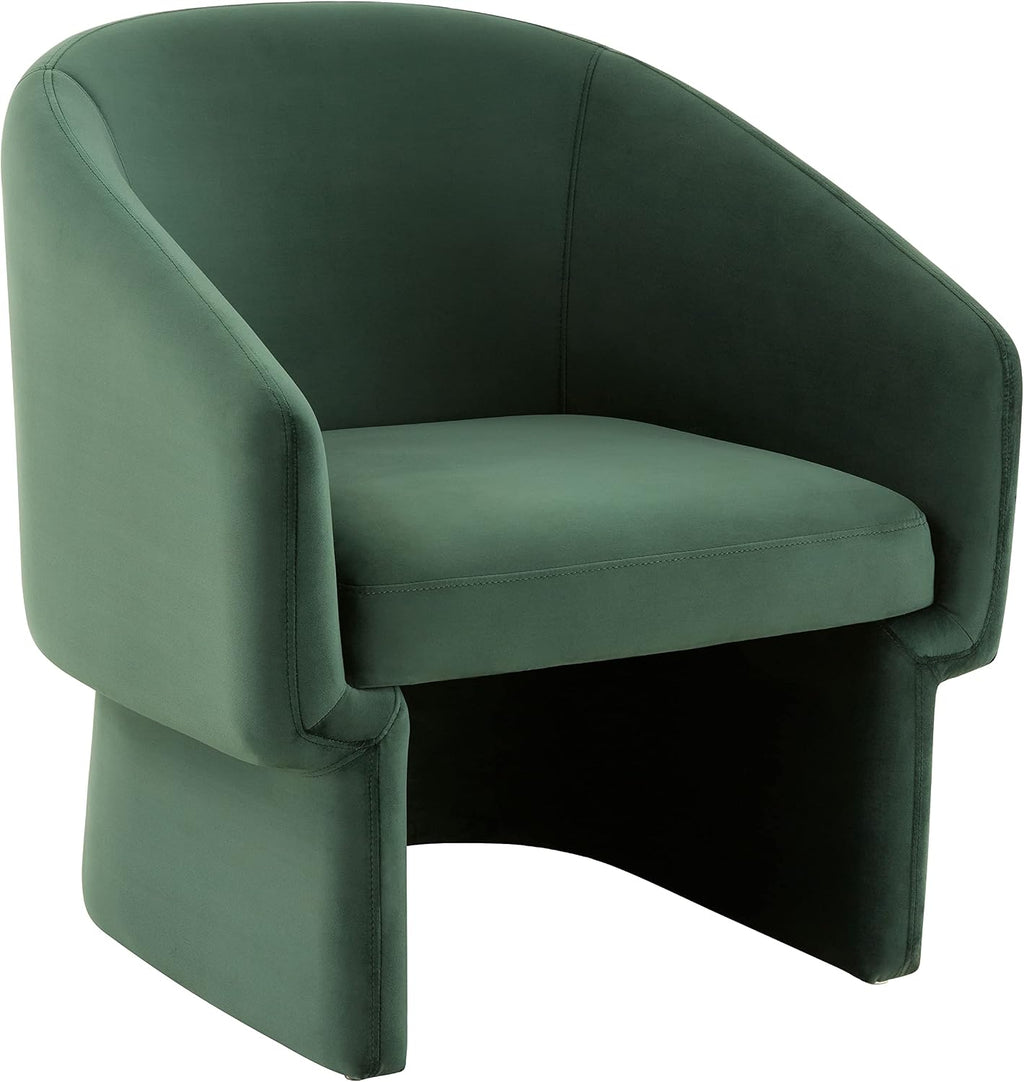SAFAVIEH Couture Collection Susie Forest Green Velvet Barrel Back Accent Chair (Fully Assembled)