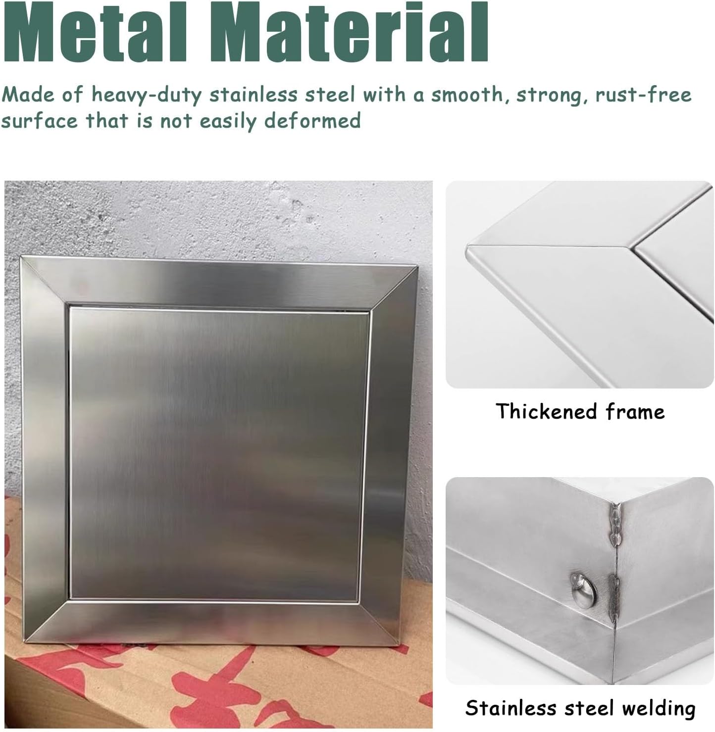 BBQ Access Door Stainless Steel, Touch Latch Single Access Cabinet Door, Plumbing Service Entrance Cover, Metal Inspection Loft Trap Hatch(500x600mm/20x24in)