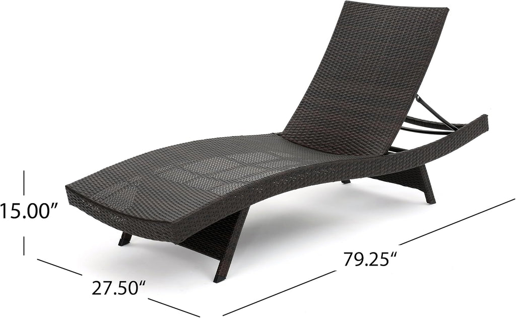Christopher Knight Home Salem Outdoor Wicker Chaise Lounge Chairs, Brown - 2-Pcs Set