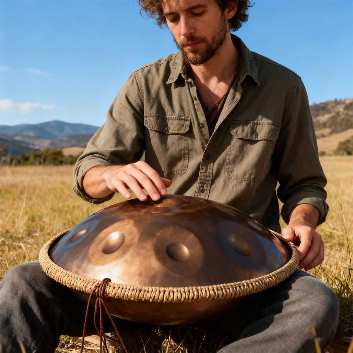 432Hz/440hz Handpan Drum for Adults Steel Hand Pan Drum 9/10/12 Notes Handpan Instrument in D Minor with Hand Drum Stand Soft Hand Pan Bag Mallets 22 Inches(Deep purple,432HZ/10Note)