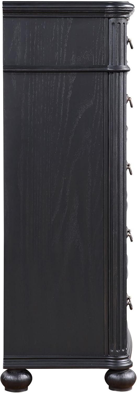 Coaster Home Furnishings Celina Traditional Wood 5-Drawer Bedroom Chest of Drawers Chiffonier Clothing Storage Cabinet Bedroom Armoire Tall Dresser Organizer Unit Black 224765