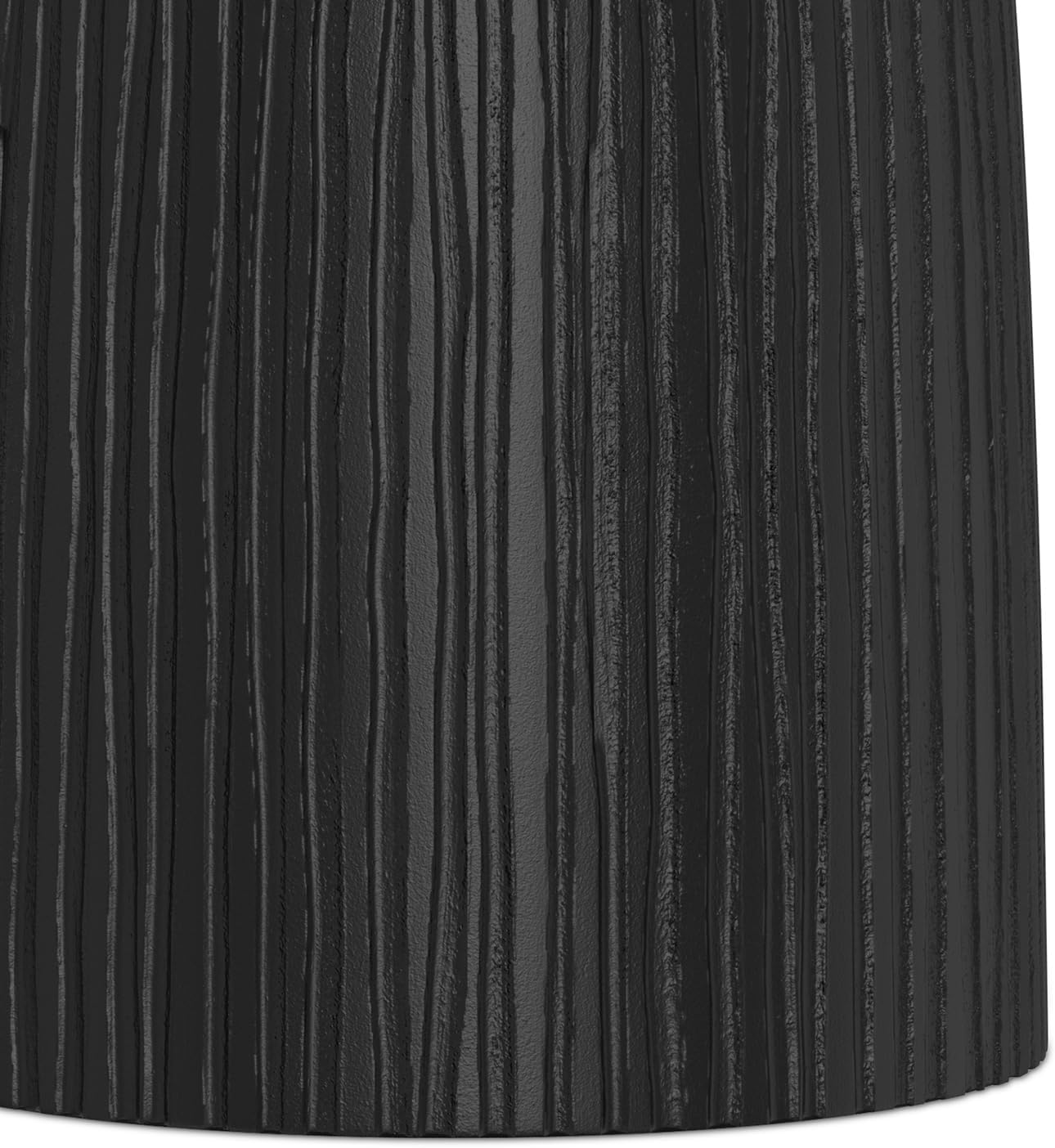 SIMPLIHOME Boyd End Table - 13 inch Wide Solid Mango Wood Round Accent Table with Line Texture in Black, Contemporary Small Nightstand or Lamp Stand for Living Room, Bedroom, or Office, Assembled