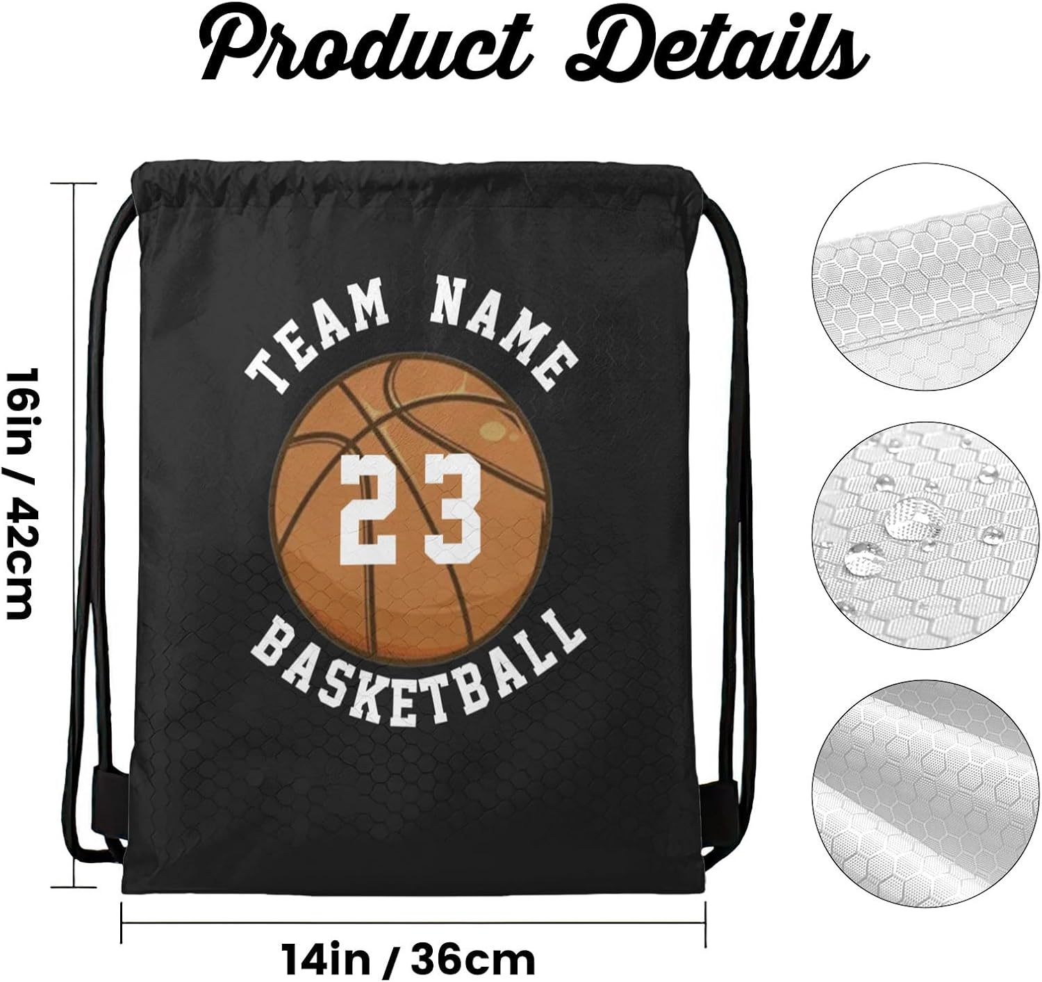 Custom Drawstring Backpack with Name Personalized Bulk Cheer Beach Draw String Bags for Small Business Swim Sport Camping Vacation Travelling Gym Men Women-50 PCS