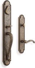Signature Hardware 441381 Marconi Left Handed Solid Brass Full Plate Keyed Entry Single Cylinder Door Handleset with Interior Lever and 2-3/4' Backset