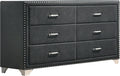 Coaster Home Furnishings Melody Modern Classic 60-inch 6-Drawer Bedroom Dresser Clothing Storage Cabinet Wide Chest of Drawers Organizer Unit Grey 223383