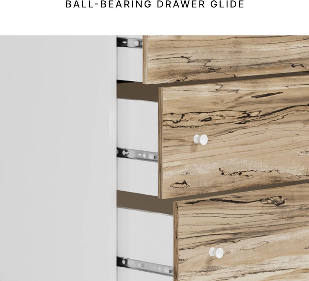 Signature Design by Ashley Piperton 6 Drawer Dresser, White & Light Brown