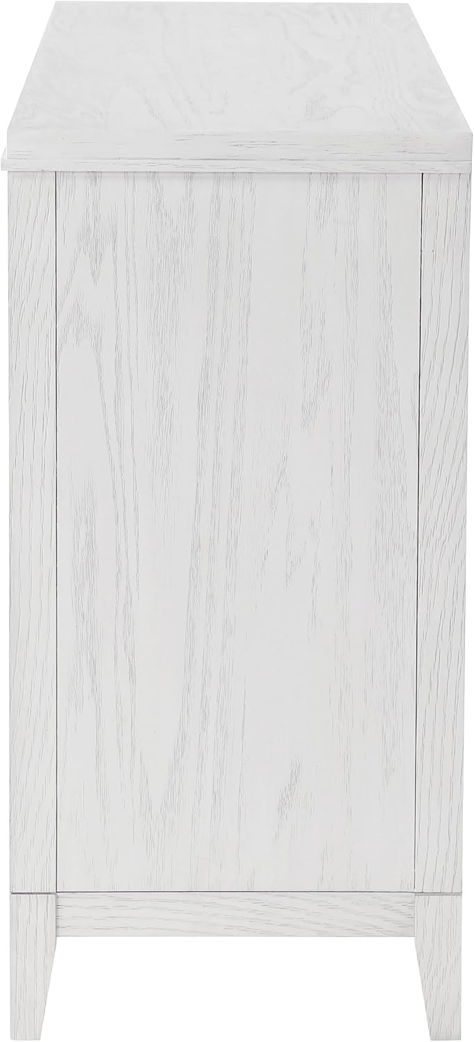Coaster Home Furnishings - Marielle - Wood - 6-Drawer Bedroom Dresser with Antique Brass Bar Pulls, Rectangular Structure, Stepped Front Design - Bedroom - Distressed White - 224843