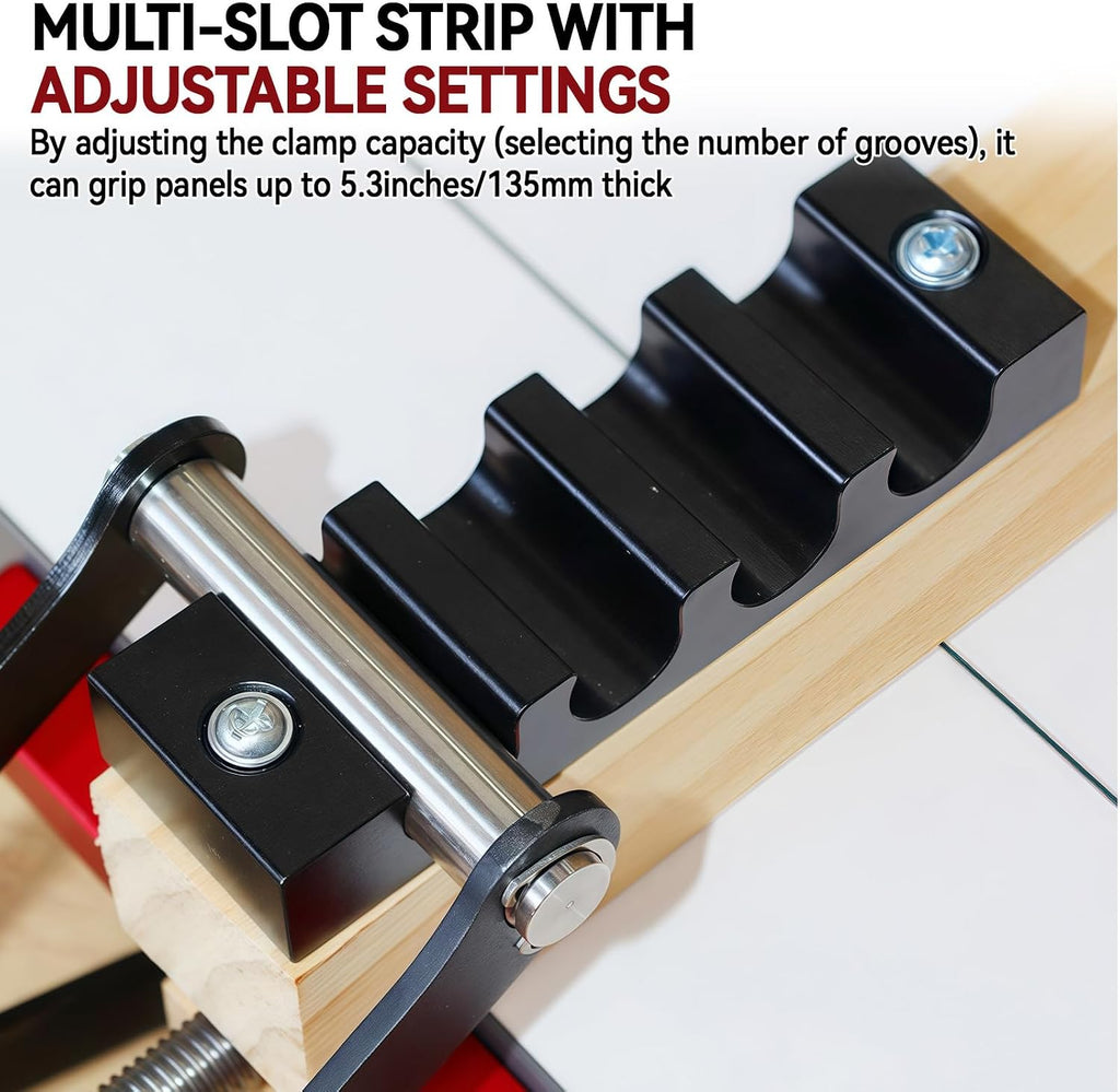 JOJOCY 4 Way Pressure Release Clamps 2-pairs, Clamping Woodworking Clamp for Flat Panel Assembly, Steel Parallel Clamp for Tabletops, Cabinets, Furniture & Precision Wood Projects