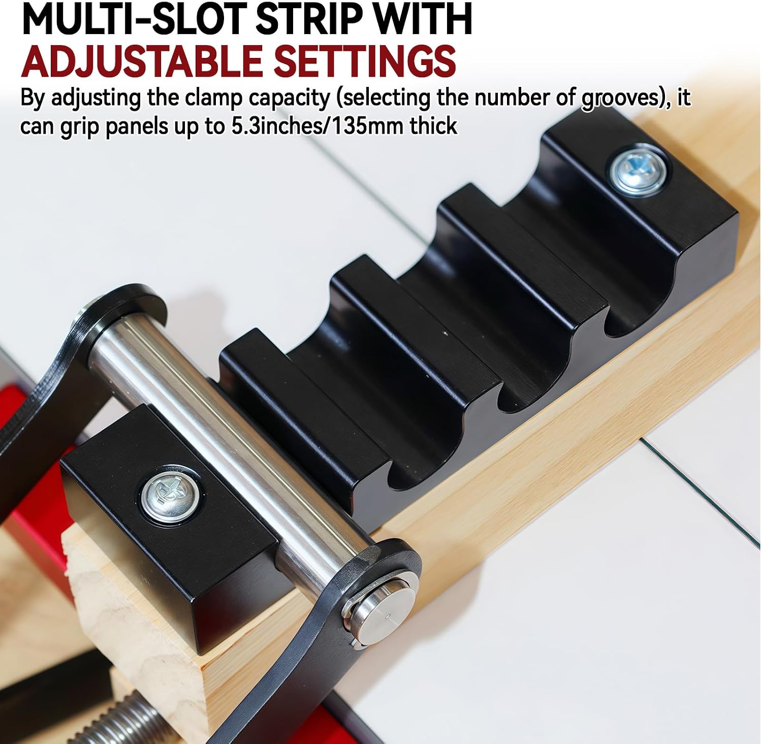 JOJOCY 4 Way Pressure Release Clamps 2-pairs, Clamping Woodworking Clamp for Flat Panel Assembly, Steel Parallel Clamp for Tabletops, Cabinets, Furniture & Precision Wood Projects