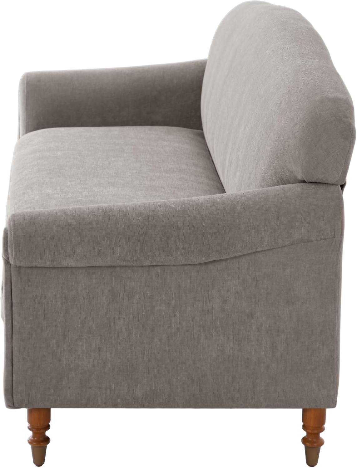 Christopher Knight Home Sola 77.5'' Modern Chenille Upholstered Loveseat Sofa with Rolled Armrest and Rubberwood Frame, 2-Seater Home Sofa Living Room, Comfy Couch for Hotel/Apartment, Brown