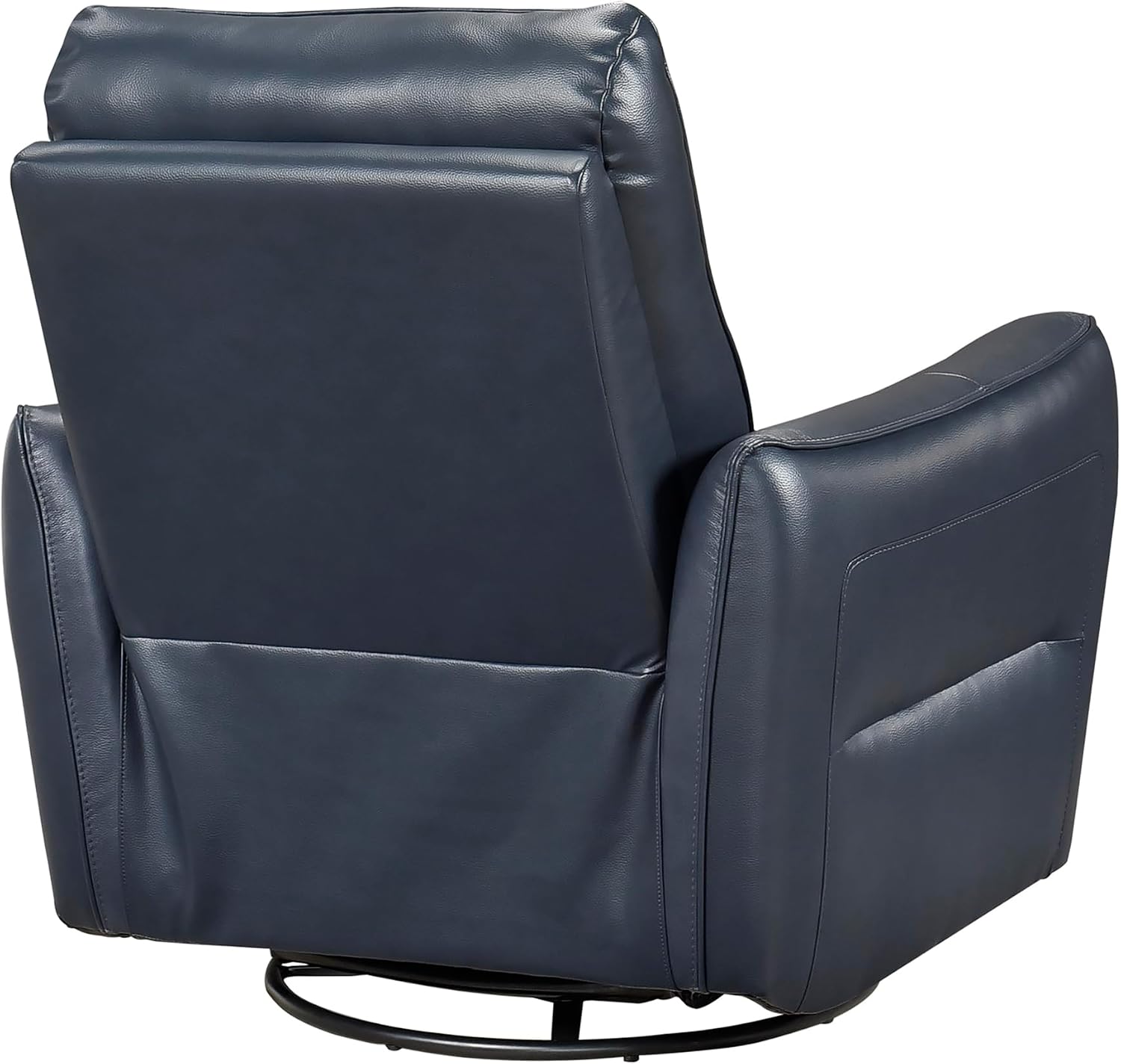 Lexicon Swivel Glider Reclining Chair, Top Grain Leather Match Manual Recliner, Comfy Nursery Glider Recliner, Swivel Reclining Chair for Living Room/Office/Bedroom/Apartment, Dark Blue