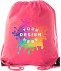 Mato & Hash Full Color Custom Bags With Your Logo | 20PK Promotional Drawstring Backpack - 20PK Pink DTFCA2500