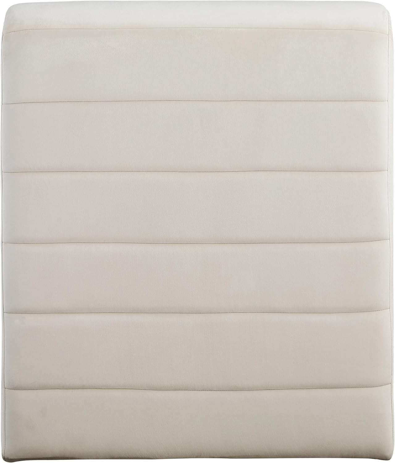 Meridian Furniture 403Cream Ivy Collection Modern | Contemporary Velvet Upholstered Accent Chair with Rich Cream Velvet, Channel Tufted Design, Curved Shape, 26.4' W x 37.4' D x 31.1' H, Cream