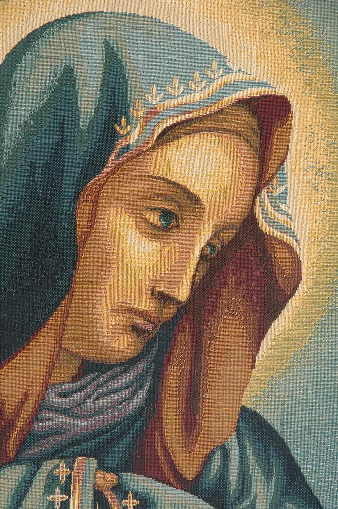 Charlotte Home Furnishings Inc. Mater Dolorosa Italian Tapestry Wall Hanging 27 X 17 Inch Viscose Cotton And Polyester Blend Wall Art Perfect For Home Decor And Wall Decor By Raphael