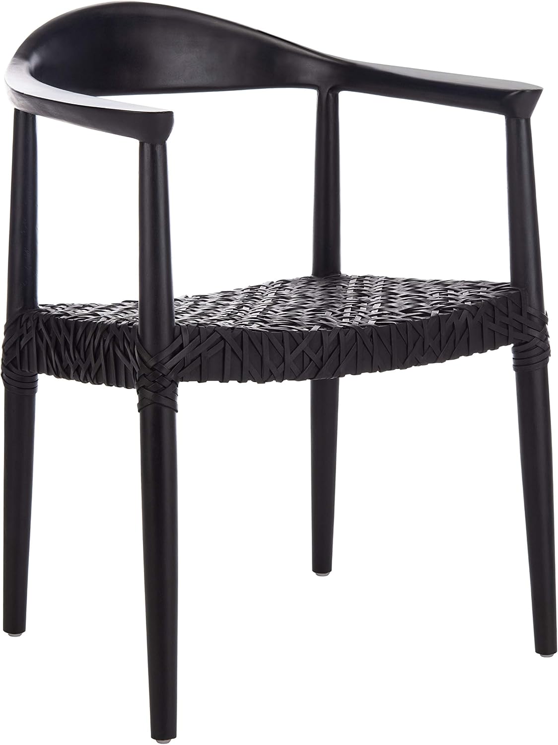 Safavieh Home Collection Juneau Leather Woven Natural and Off-White Accent Chair