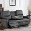 Reclining Sofa, Power Reclining Sofa with Drop-Down Table & Cup Holders, Modern 3 Seat Power Reclining Couch, Wall Hugger Sofa Recliner for Living Room Furniture Sets(Dark Gray) | Console
