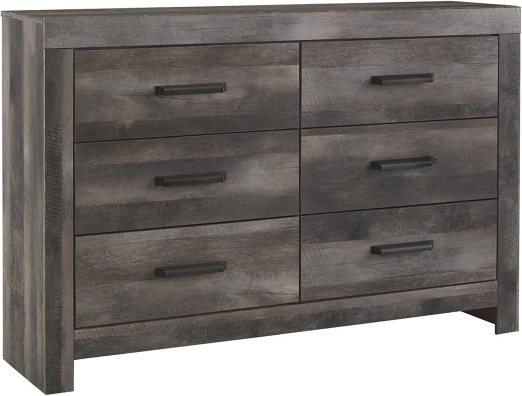 Signature Design by Ashley Wynnlow Rustic 6 Drawer Dresser, Weathered Gray