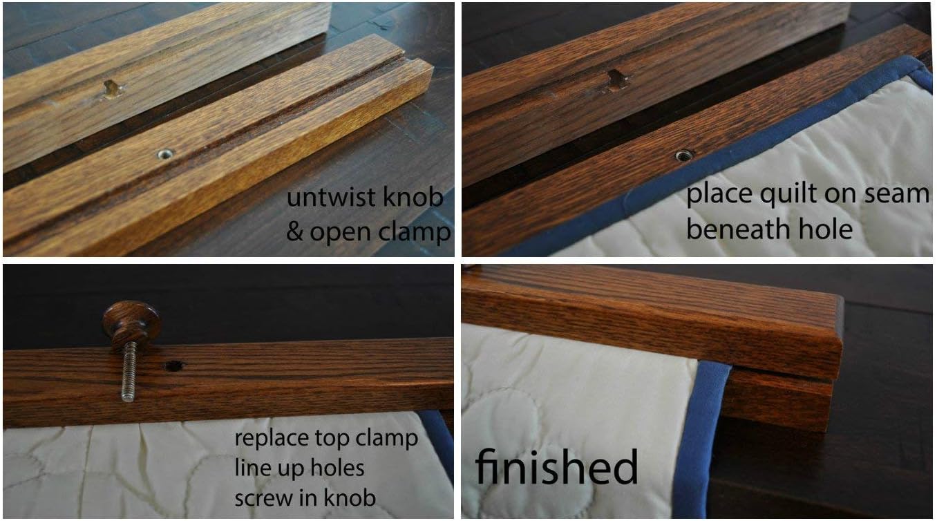 RRD Quilt Hanger for Wall for Display (96') Amish Made Wooden Quilt Rack Wall Mount - Rustic Tapestry Quilt Wall Hangers (Maple Wood, Natural Stain, 96' Long)